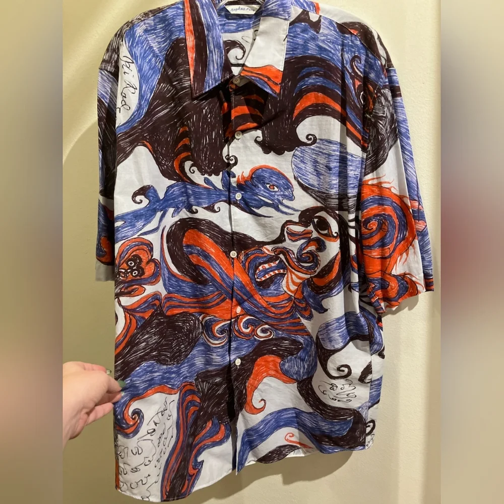 Marked sz S oversized NWT unisex $1395 Lemaire short sleeve shirt - Picture 3 of 5